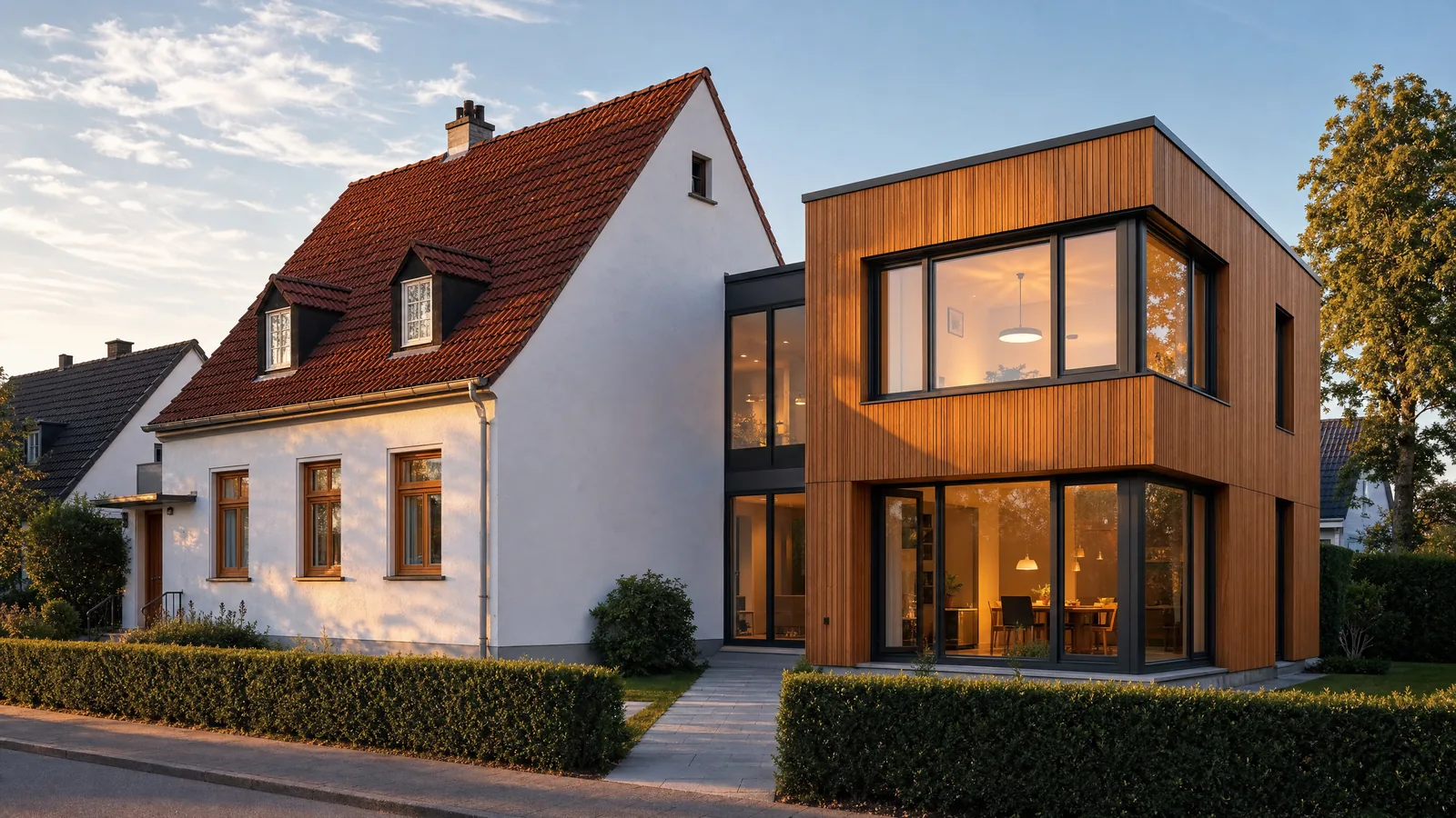 Einfamilienhaus mit Holz-Anbau