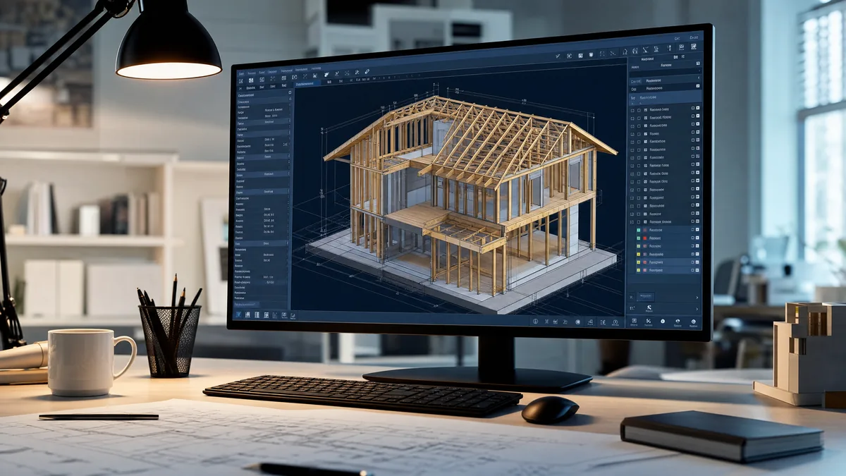 3D-CAD-Modell Holzhaus