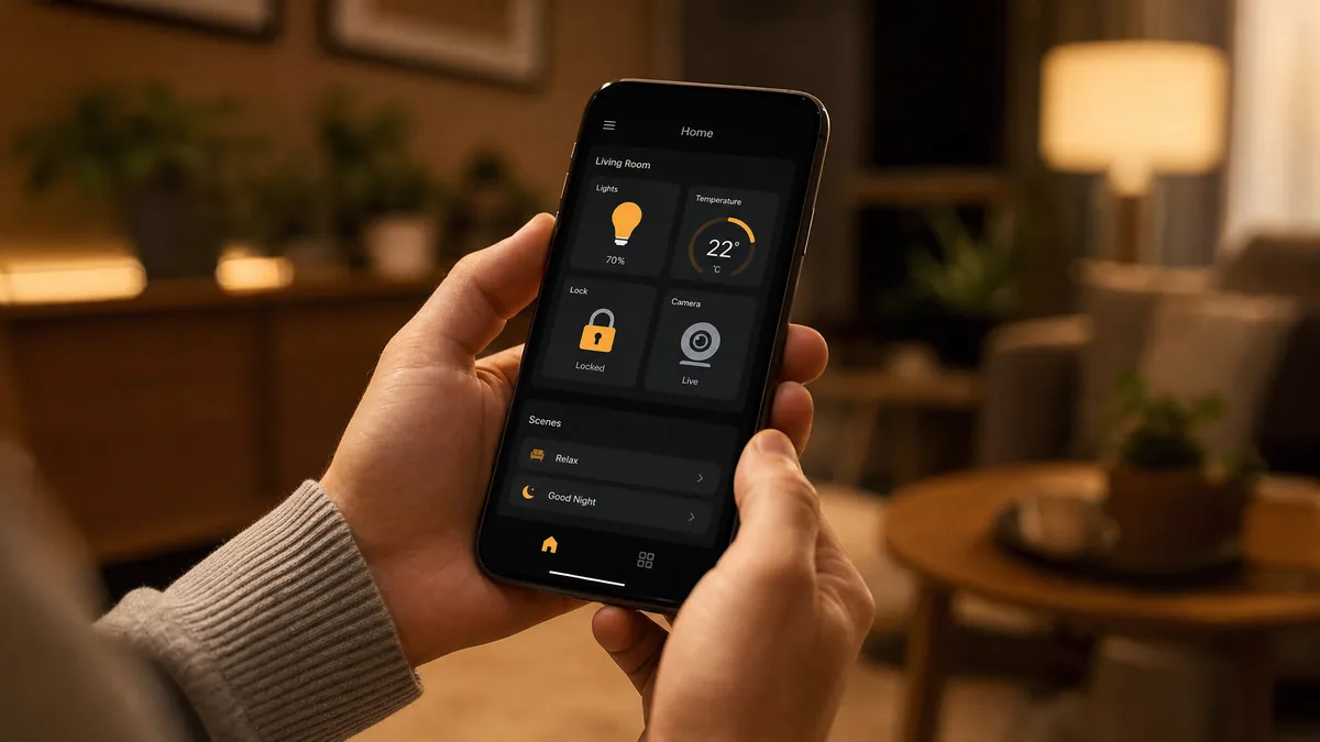 Smart Home App auf Smartphone